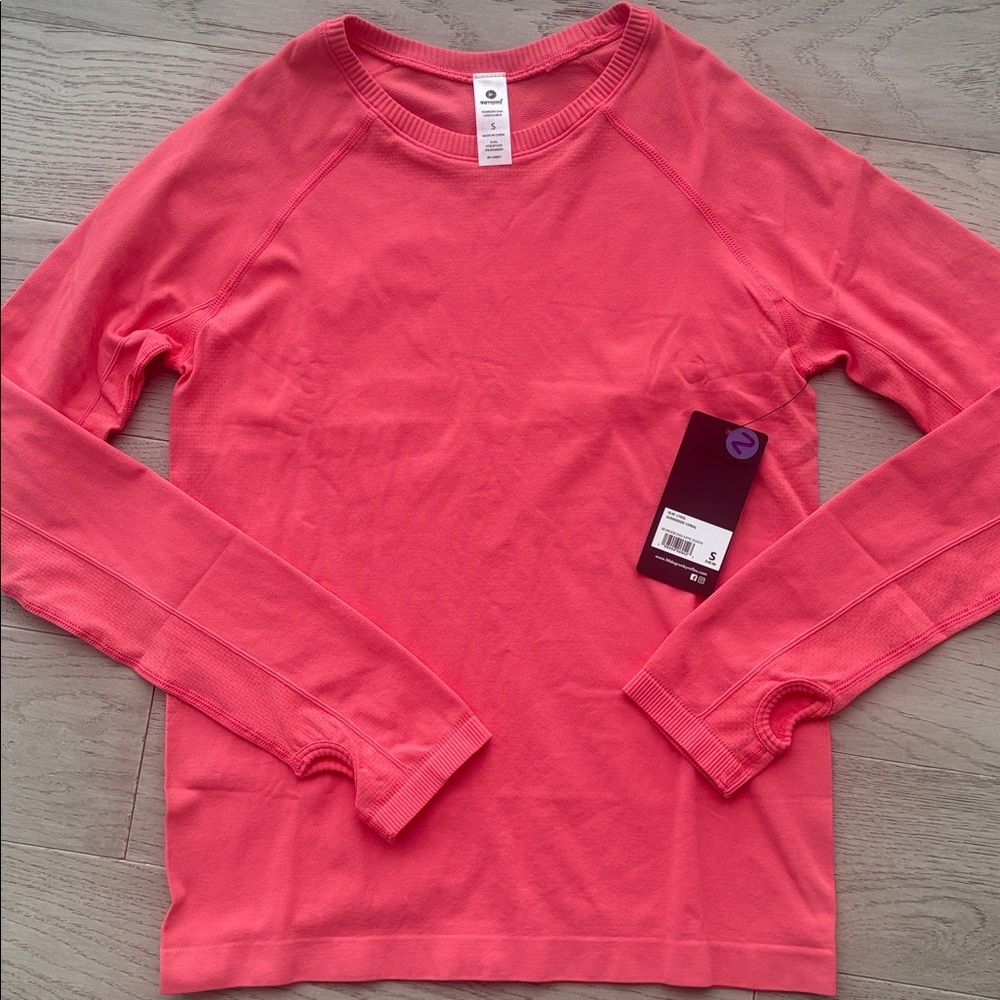90 Degree by Reflex Seamless Zaia Long Sleeve Shirt Coral Small New NWT